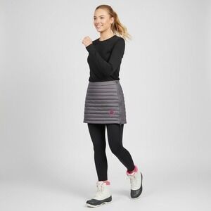 Little Donkey Andy Puffer Running Mini Skirt Women's Large Lightweight Gray